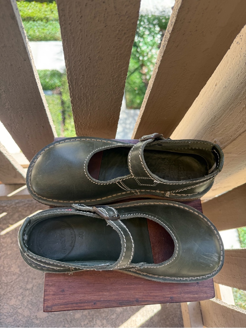 Women’s Olive Green Mary Jane Dress Shoes with Buckle Strap